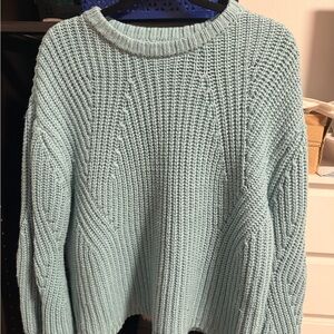 Mango Ribbed Knit Sweater - Sage